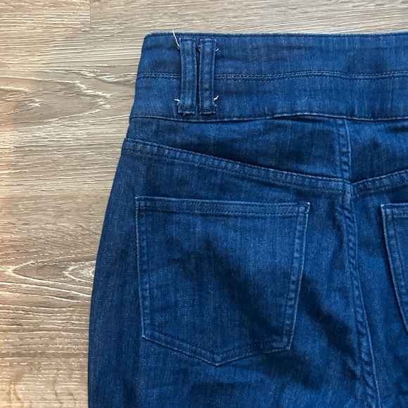 High-Waisted Dark Blue Flare Jeans - Picture 6 of 7